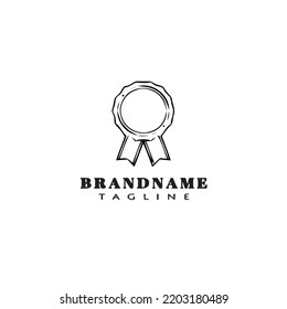 cockade with ribbon logo cartoon icon unique template black modern isolated vector illustration