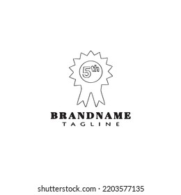 cockade with ribbon logo cartoon icon design template black modern unique vector illustration