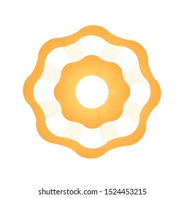 Cockade, rosette with gold ribbon, vector illustration