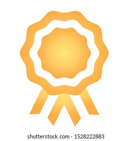 Cockade, rosette with gold ribbon, vector illustration