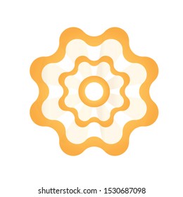 Cockade, rosette with gold ribbon, vector illustration