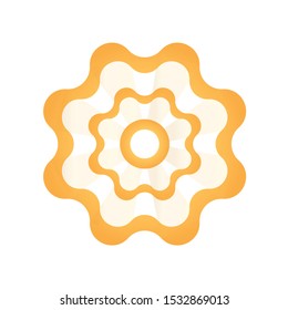 Cockade, rosette with gold ribbon, vector illustration