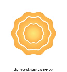 Cockade, rosette with gold ribbon, vector illustration
