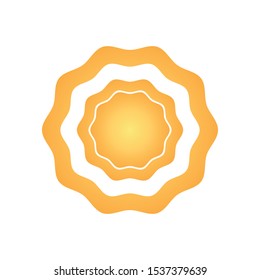 Cockade, rosette with gold ribbon, vector illustration