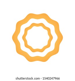 Cockade, rosette with gold ribbon, vector illustration