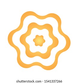 Cockade, rosette with gold ribbon, vector illustration