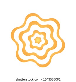 Cockade, rosette with gold ribbon, vector illustration