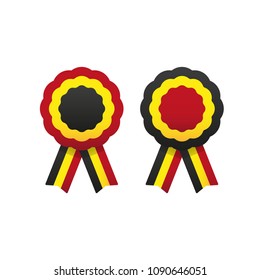 Cockade, rosette with ribbon, vector illustration.