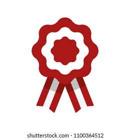 Cockade, rosette with ribbon, vector illustration, flag of Peru