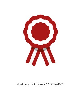 Cockade, rosette with ribbon, vector illustration