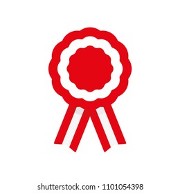 Cockade, rosette with ribbon, vector illustration