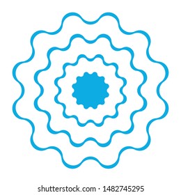 Cockade, rosette with ribbon, vector illustration.