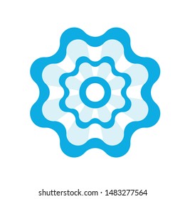 Cockade, rosette with ribbon, vector illustration.