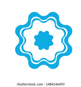 Cockade, rosette with ribbon, vector illustration.
