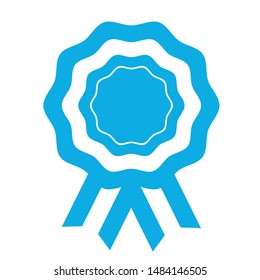 Cockade, rosette with ribbon, vector illustration.