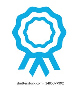 Cockade, rosette with ribbon, vector illustration.
