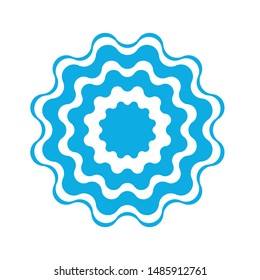 Cockade, rosette with ribbon, vector illustration.