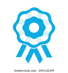 Cockade, rosette with ribbon, vector illustration.