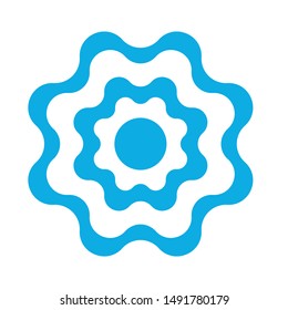 Cockade, rosette with ribbon, vector illustration.
