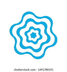 Cockade, rosette with ribbon, vector illustration.