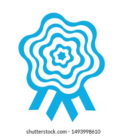 Cockade, rosette with ribbon, vector illustration.
