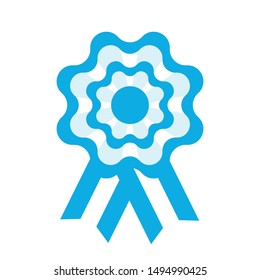 Cockade, rosette with ribbon, vector illustration.