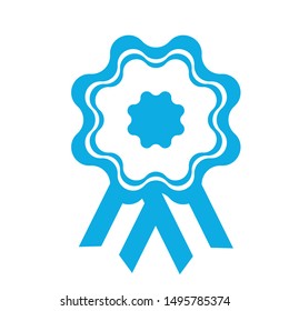 Cockade, rosette with ribbon, vector illustration.