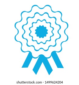 Cockade, rosette with ribbon, vector illustration.