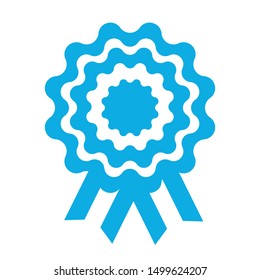Cockade, rosette with ribbon, vector illustration.