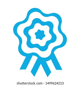 Cockade, rosette with ribbon, vector illustration.