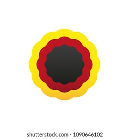 Cockade, rosette, vector illustration. Germany flag colors symbol