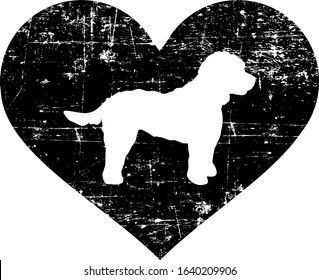 Cockapoo silhouette in black heart