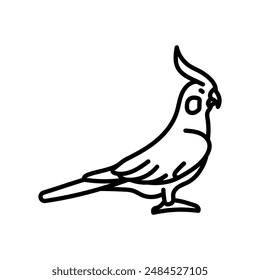 Cockatie Outline Icon, Vector illustration