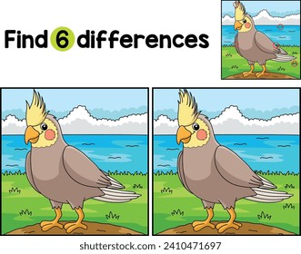 Cockatiel Animal Find The Differences 