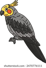 Cockatiel Bird Cartoon Colored Clipart 