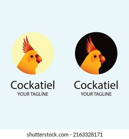 Cockatiel Bird Cartoon Vector Iconic Symbol logo Illustration. A. Flat Cartoon