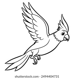 Cockatiel Bird Jumps Icon Vector