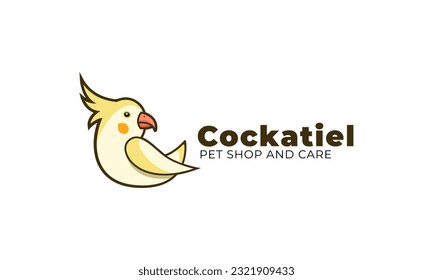 Cockatiel bird logo illustration vector design
