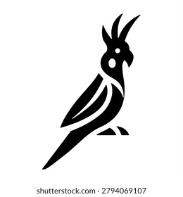 Cockatiel Icon - Solid Black Glyph Icons For Animal and Pet Care