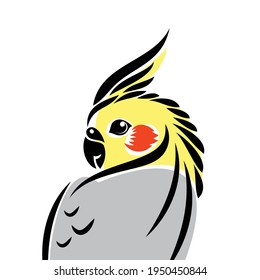 Cockatiel parrot - isolated vector illustration