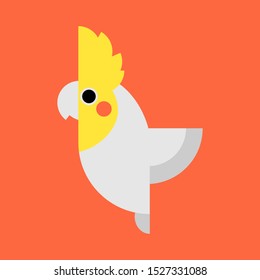cockatiel parrot vector. cockatiel bird vector icon in flat style