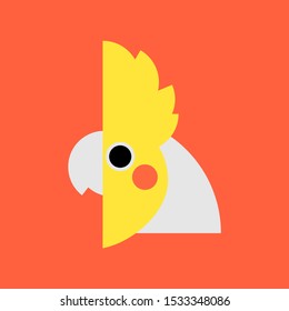 cockatiel parrot vector. cockatiel bird vector icon in flat style