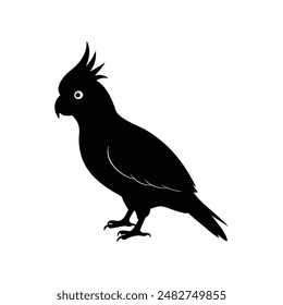 Cockatiels black silhouette vector illustrations. these versatile vectors are ideal for a variety of creative projects, from posters to digital artworks.