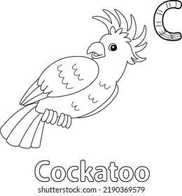 Cockatoo Alphabet ABC Coloring Page C