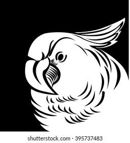 cockatoo bird,
cockatoo bird ,
All elements are in separate layers color can be changed easily.   
