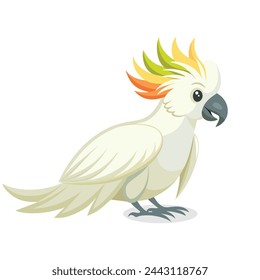 Cockatoo Bird flat vector illustration