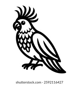 Cockatoo bird icon in glyph style