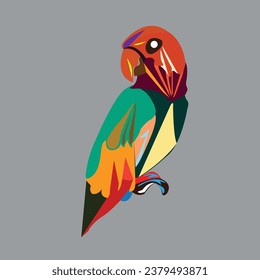 cockatoo bird logo with various colors