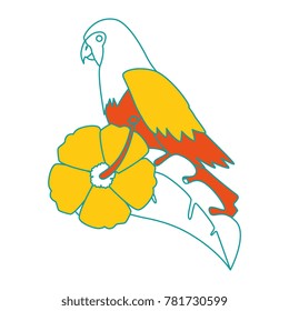 cockatoo exotic bird with flower