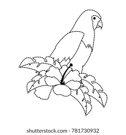 cockatoo exotic bird with flower